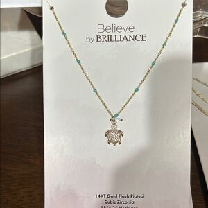 Gold Turtle Pendant Necklace